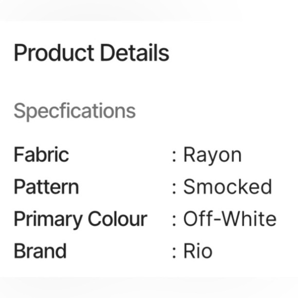 Bobby Pin Pattern Printed Shirt With Smocked Waist Size L Off White & Black - Picture 9 of 13